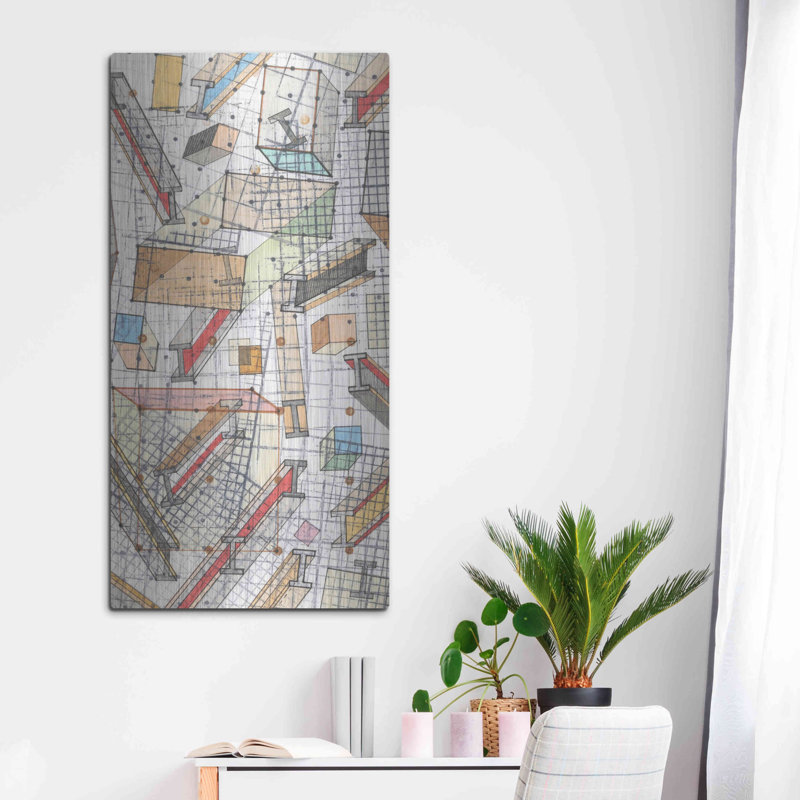 «Funky Grid II» par Nikki Galapon, art mural en métal, H 48 po x l 24 po