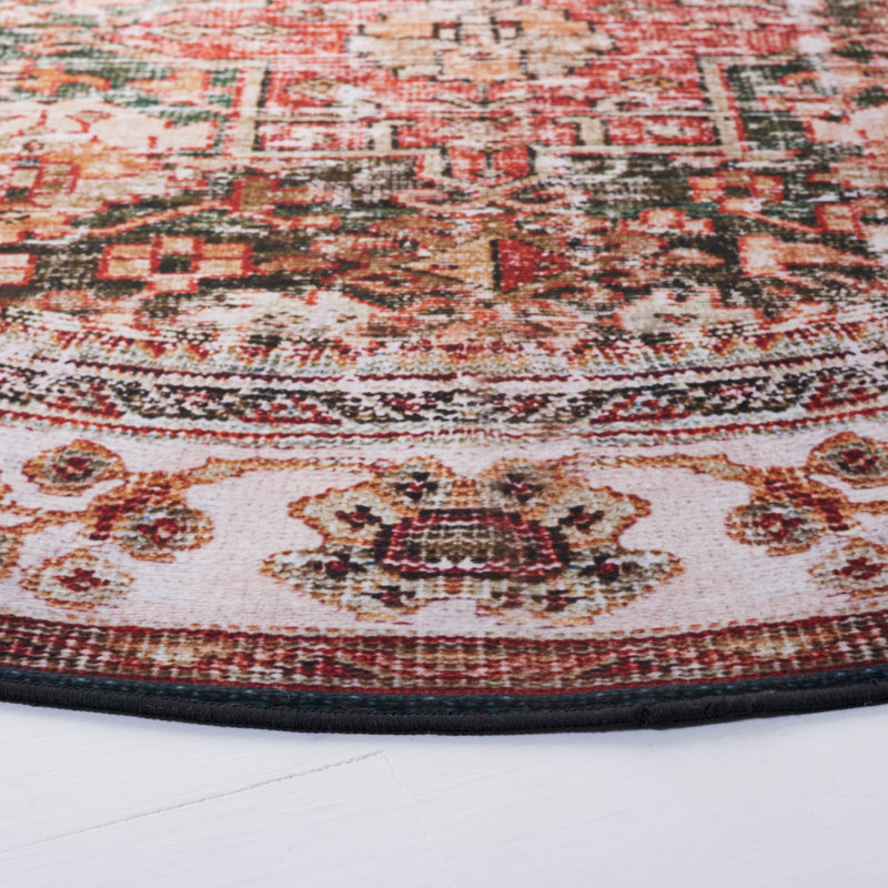 Pashen Performance Machine Washable Oriental Rug, Round 6'