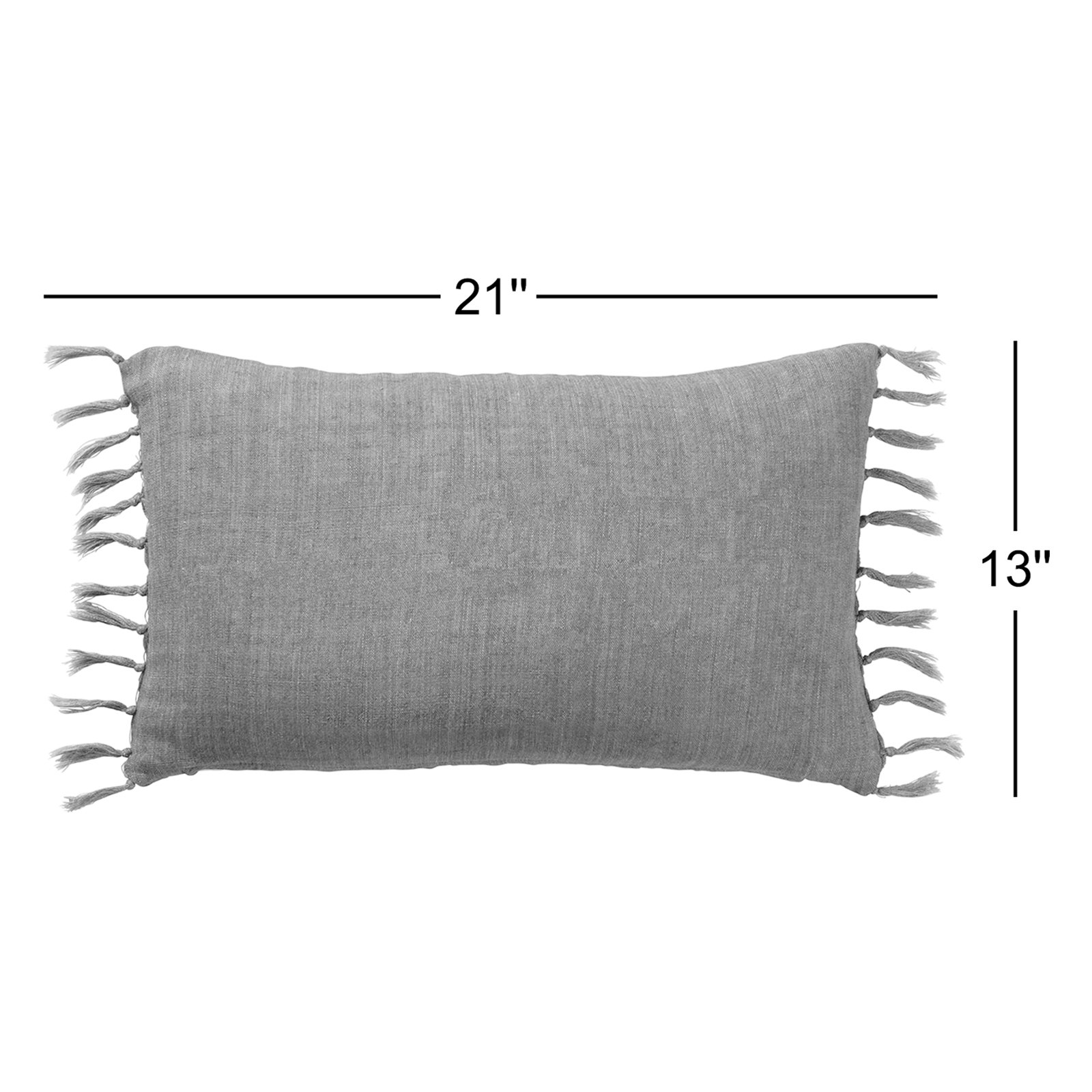 Sharron Tassels Linen Lumbar Throw Pillow, Rose, Down