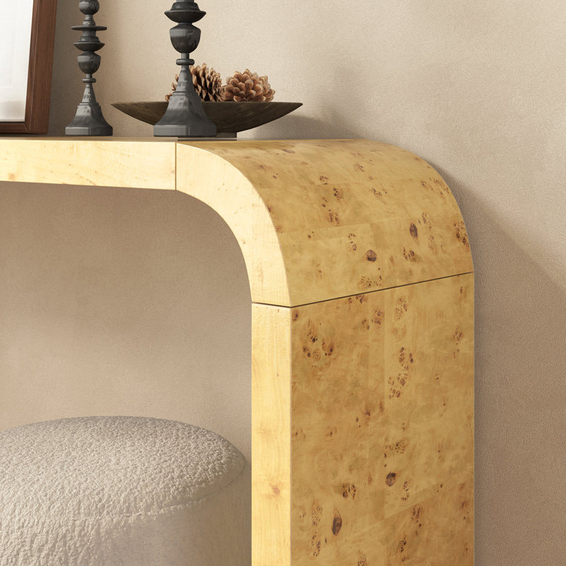 Kialah 51.97'' W Rectangular Console Table, Beige Wood