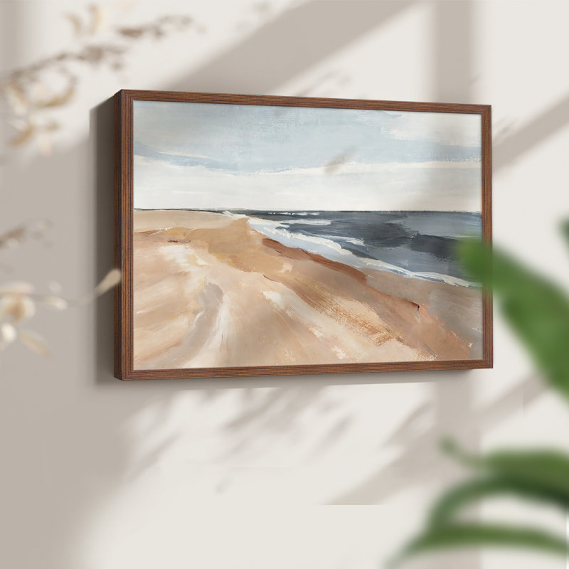 Salvo Beach II - Reproduction encadrée - Restickable, H 16 po x l 20 po, Noyer