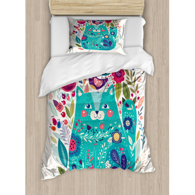 Uribe Multicolour Microfibre 350 TC Traditional Duvet Cover Set