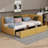 Twin-Size Upholstered Daybed With Two Built-In Drawers-853071593