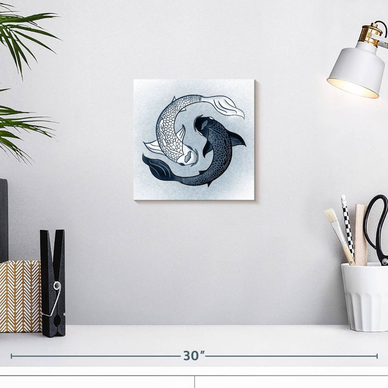 Brampt Yin Yang Fish, 10" H x 10" W