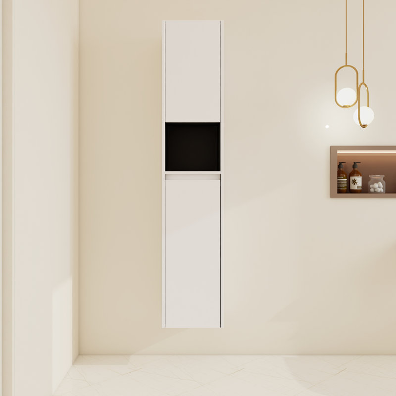 12" Wall-mounted Bathroom Storage Set with 2 Soft Close Doors