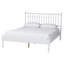 Ensemble de chambre à coucher à 4 lits Baxton Studio Cherryl Spindle - lit plateforme avec commode assortie et tables de chevet 2 tiroirs, blanc, double-625417709-625417710