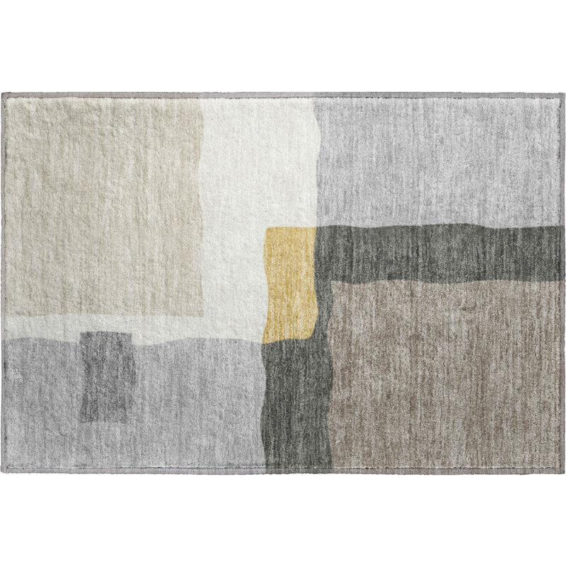 Premium Machine Washable Mayfield AMF2400 Geometric Rug, Gray, 2'6" x 3'10"