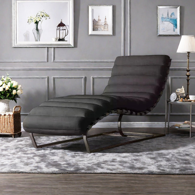 Chaise longue d'intérieur en coton Modern, Noir, noir, noir, noir, Noir, noir, noir, noir