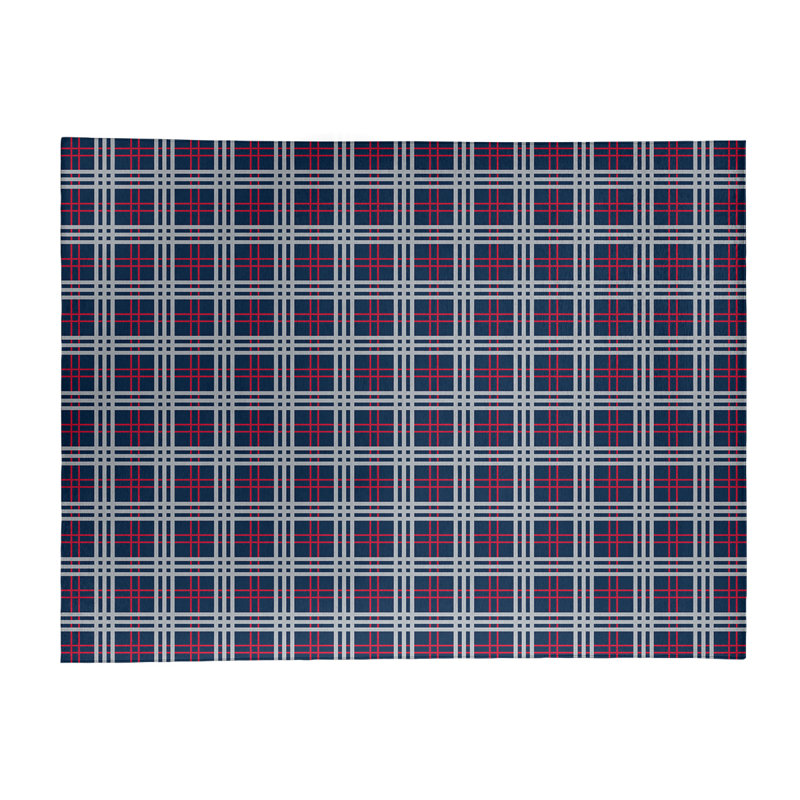 Tapis à carreaux bleu, Rectangle 9 pi x 12 pi