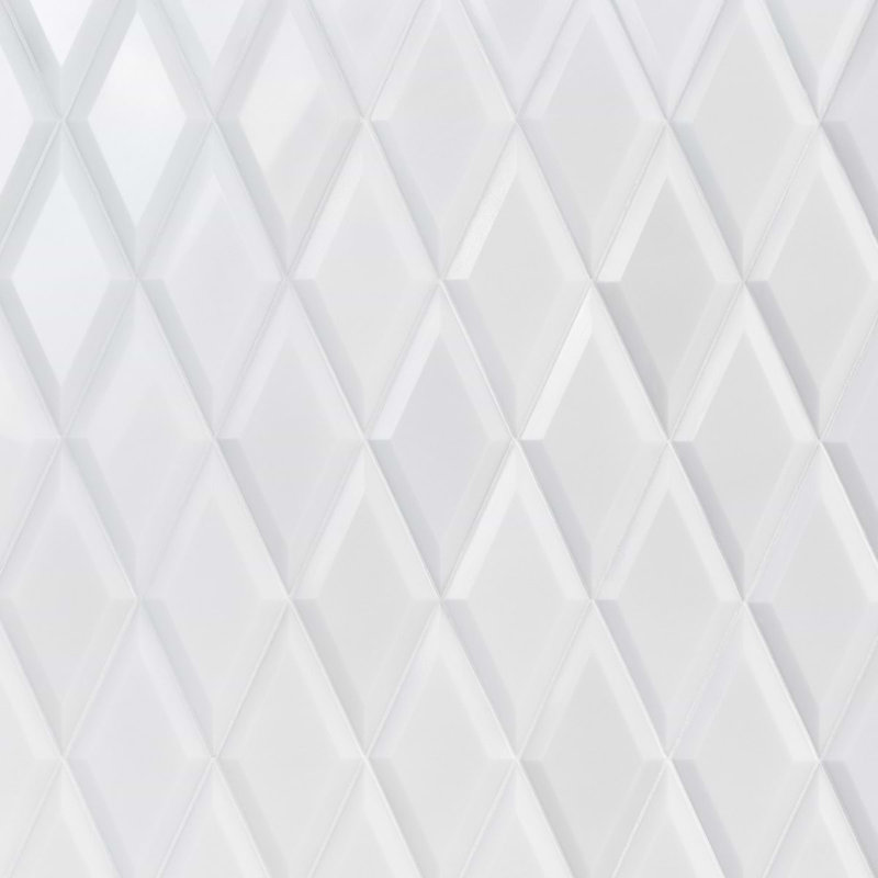 Basque 6x12 Beveled Polished Marble Tile, White
