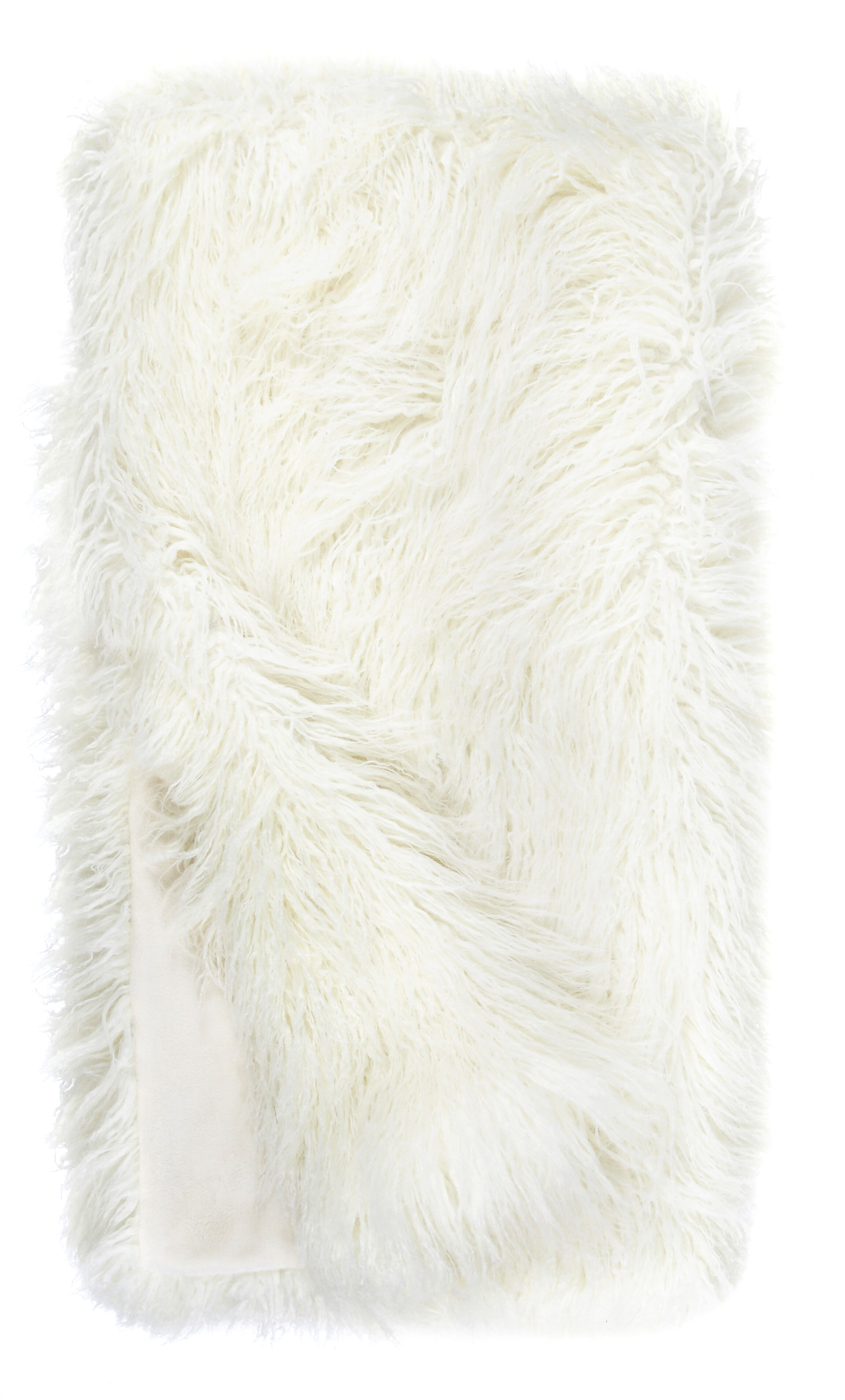 Fabulous Furs Faux Fur Throws, Pillows & Rugs Signature Faux Fur Pillow // White Tibetan Lamb (Lumbar)