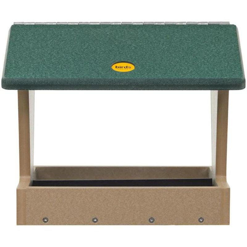 Mangeoire d'oiseaux à double face suspendue ou montée en plastique recyclé 10 po Birds Choice, taupe / vert, Vert