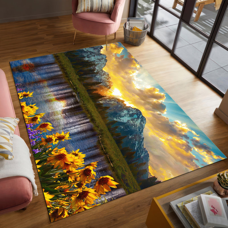 Premium Quality Soft Pile Printed Rug Featuring Exquisite Border Design with Intricate Floral Motifs Ideal for Enhancing Home Decor and Creating Warm Inviting Spaces