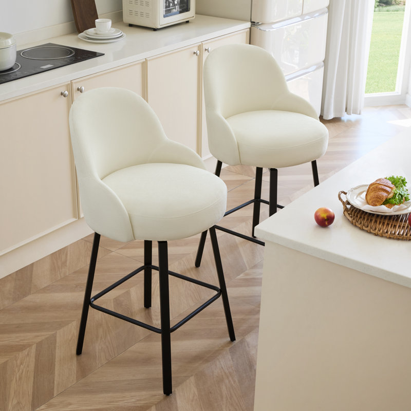 Tabouret de comptoir pivotant moderne, Ivoire ivoire