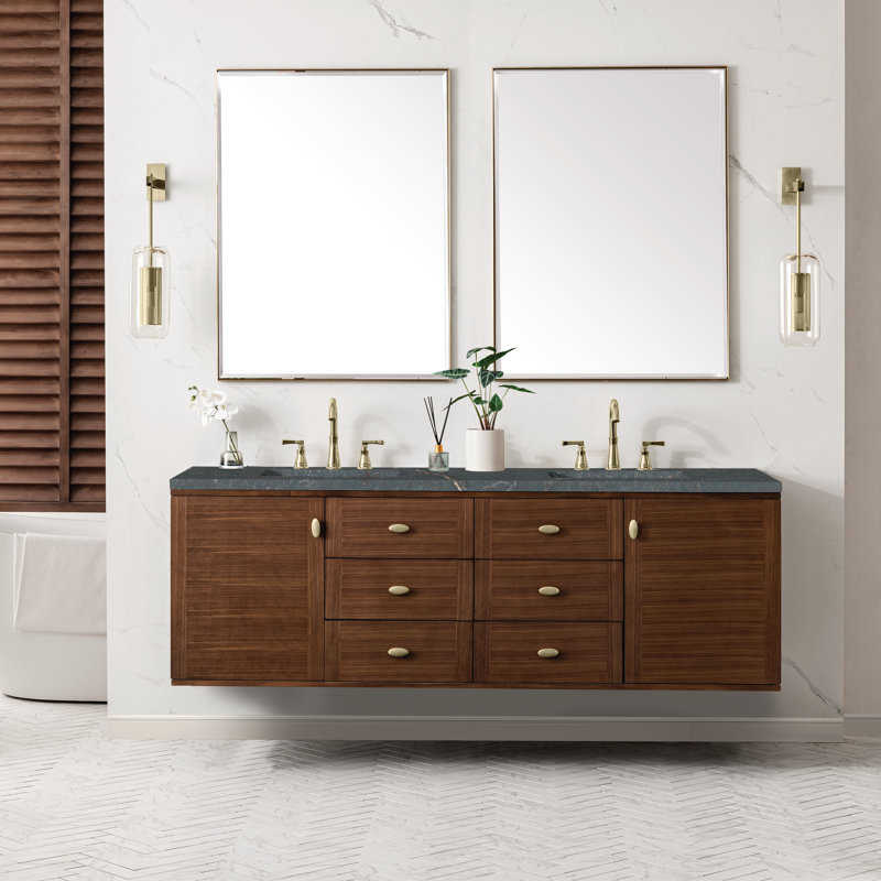 Amberly 72'' W Double Vanity, Parisien Bleu, 8" Widespread