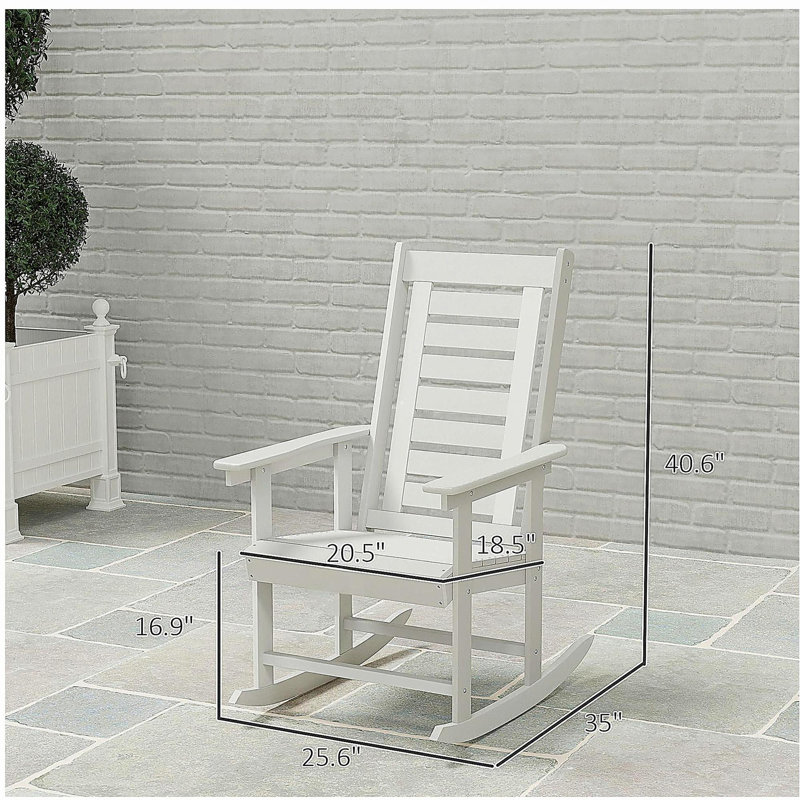 Ensemble de chaises berçantes d'extérieur, 2 pièces, Blanc