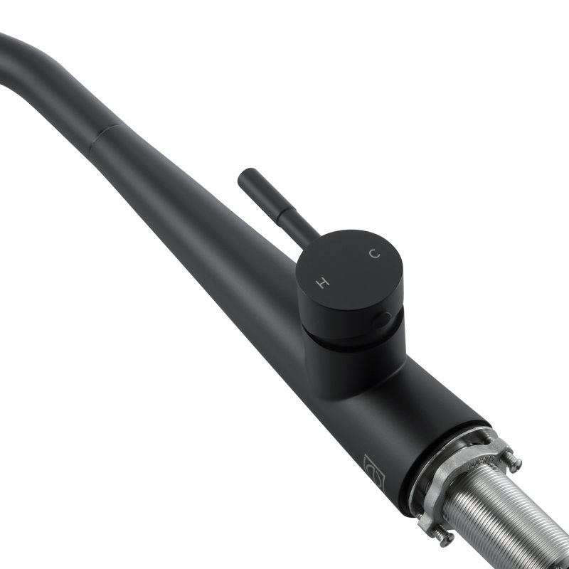 Robinet de cuisine à bec rétractable Elegant Lighting Lucas, Noir mat