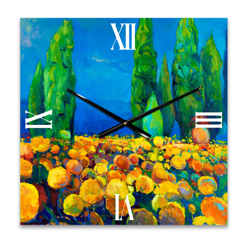 Horloge murale «Blossoming Landscape with Trees», Moyen
