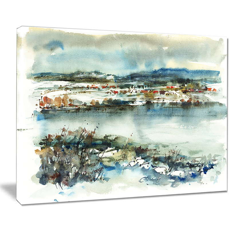 «Blue Winter Lake», impression sur toile tendue, H 30 po x l 40 po x P 1 po