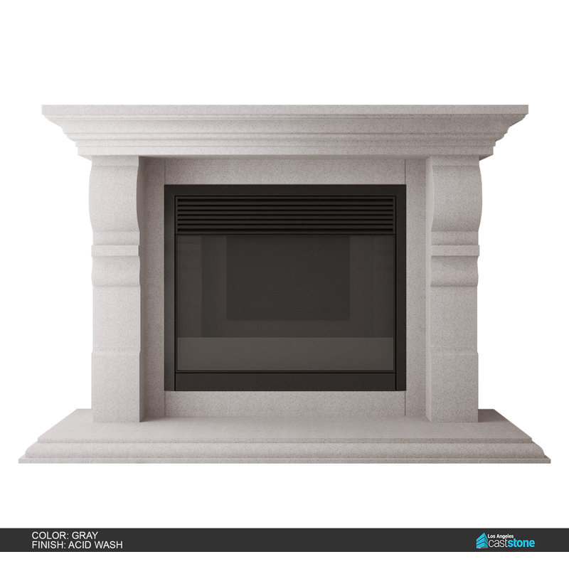 Vana Fireplace Surround, Acid Wash-Gray