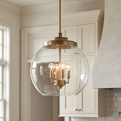 Mid-Century 4 - Light Dimmable Globe Chandelier