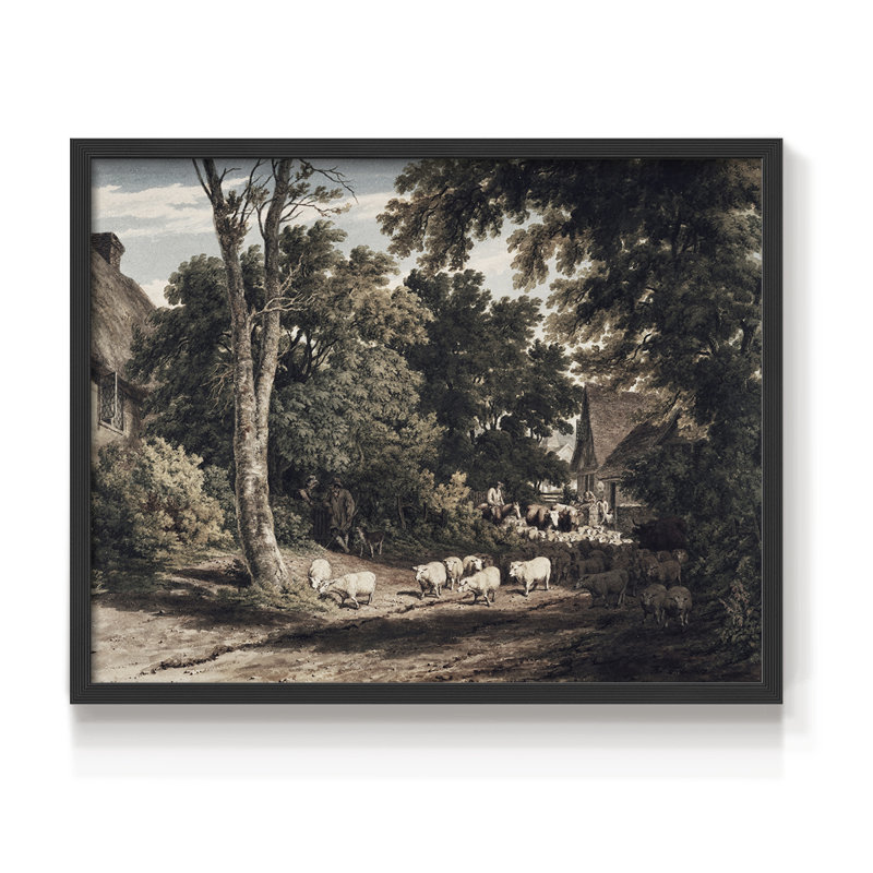 Paysages rétro-CCDCLXIV - reproduction encadrée, H 11 po x l 14 po, Noir