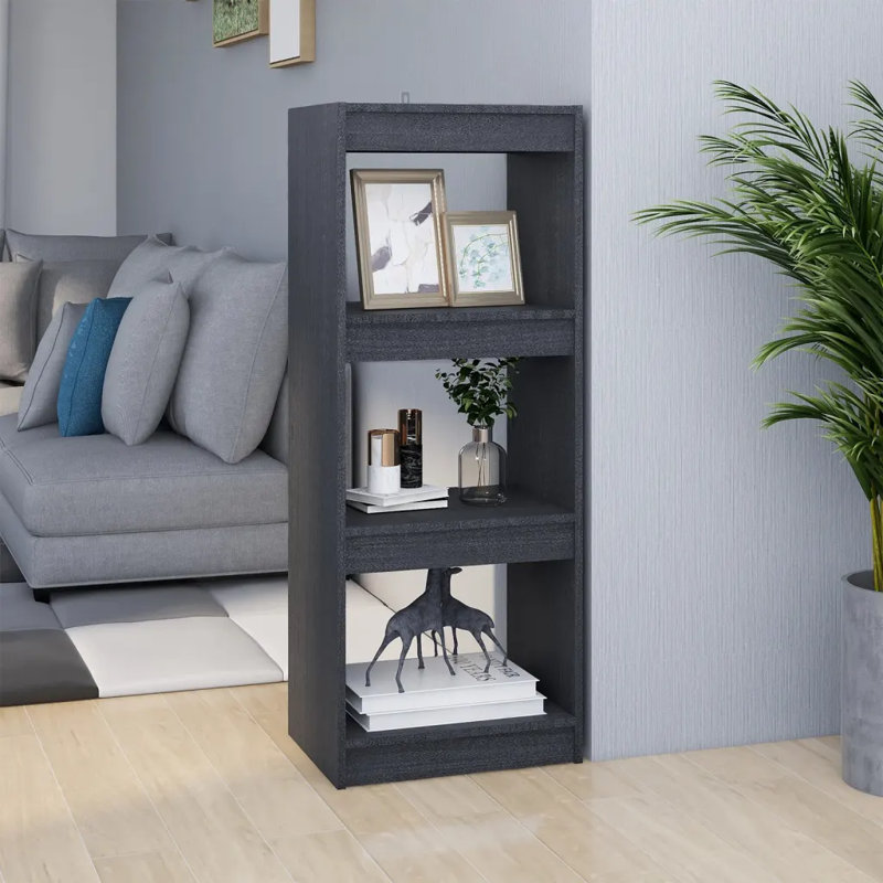 Jamarvion 103.5cm H x 40cm W Solid Wood Standard Bookcase, Grey