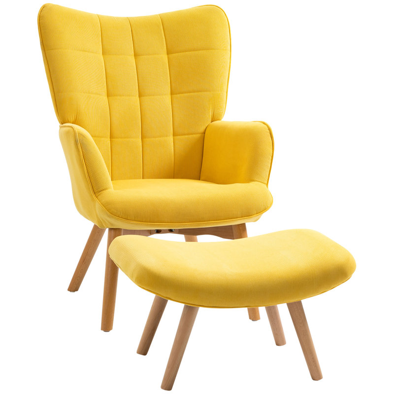 Robbie 72cm Wide Velvet Home Theatre Recliner, Yellow