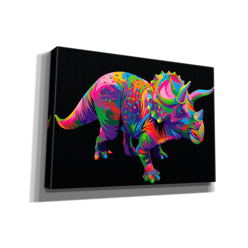«Triceratops» par Bob Weer, art mural sur toile, H 18 po x l 26 po x P 0,75 po