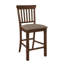 Ensemble de 2 tabourets de comptoir Lsy, assise en tissu brun et bois