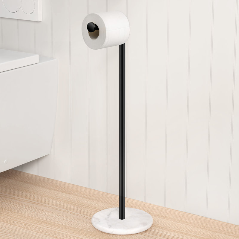 Porte-papier hygiénique sur pied, Noir mat