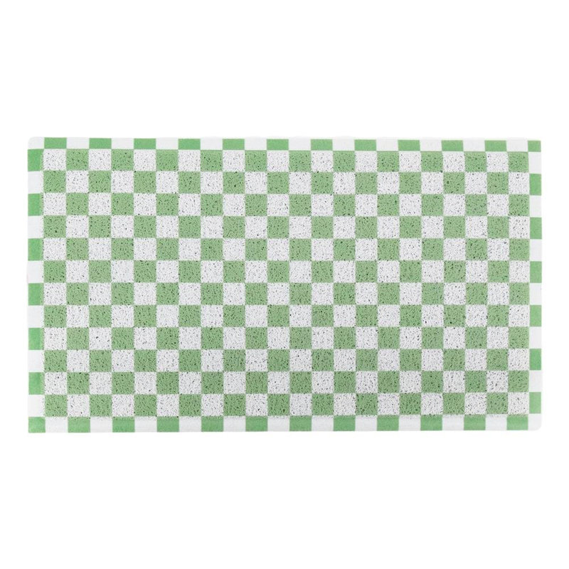 Paillasson vert à damier - toutes saisons, 16 po x 28 po