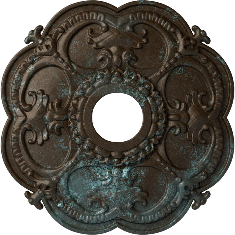 Médaillon de plafond l 3,5 po x P 3,5 po Rotherham, Patine bleue bronze