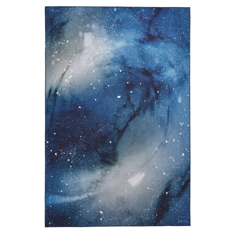 Machine Woven Navy Rug, Rectangle 120 x 170cm