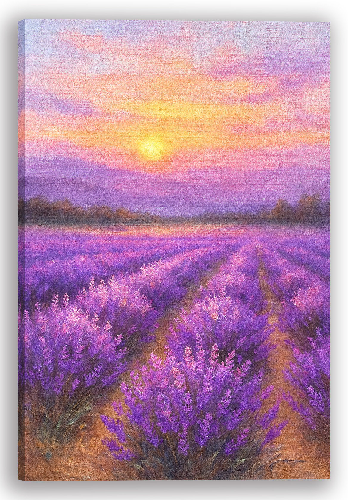 Ophelia & Co. "Lavender Radiance" Wrapped Canvas Sunset Wall Art | Wayfair