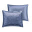 Édredon en velours bleu très grand / très grand pervenche - rembourré 2 taies décoratives et 1 coussin lavable à la machine sans problème pour le rembourrage du lit