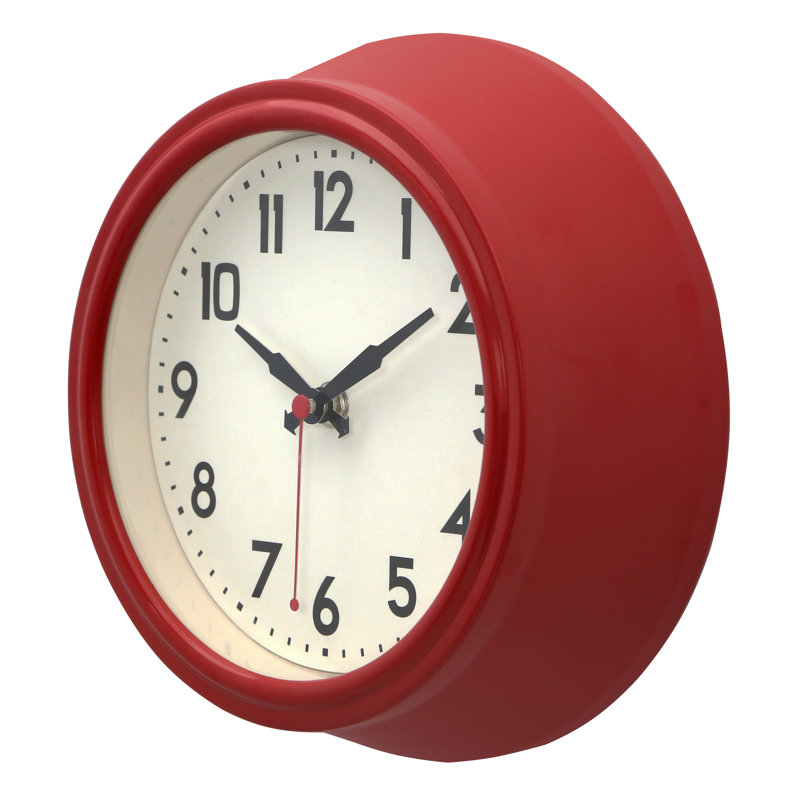 Metal Wall Clock, Red