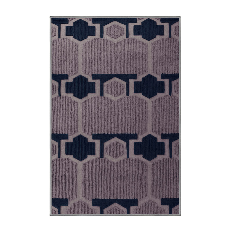 Machine Washable Trellis Gray Area Rug