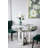 47x47x31.5" Round Dining Table with Elegant Floral Design and Mirrored Silver Finish