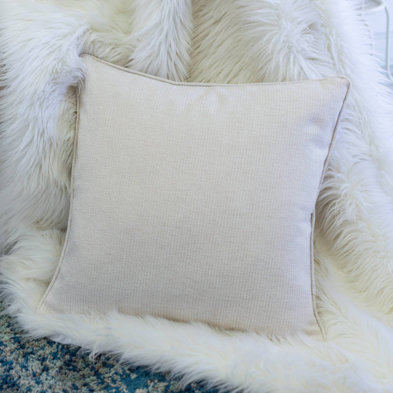 Reversible Throw Pillow, Ivory