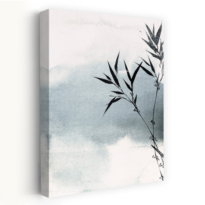 Contemporary Art Abstract Minimalist Serene Bamboo Nature Wall Art by Treechild - Wrapped Canvas Print