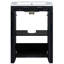Petit ensemble de meuble-lavabo 24 po x 18 po x 34 po de style rétro avec lavabo en céramique, 2 portes à fermeture en douceur