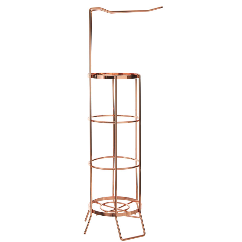Danielson Free Standing Toilet Paper Holder, Rose Gold