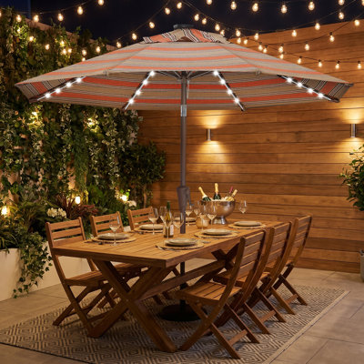 9 FT Lighted Patio Olefin® Umbrella