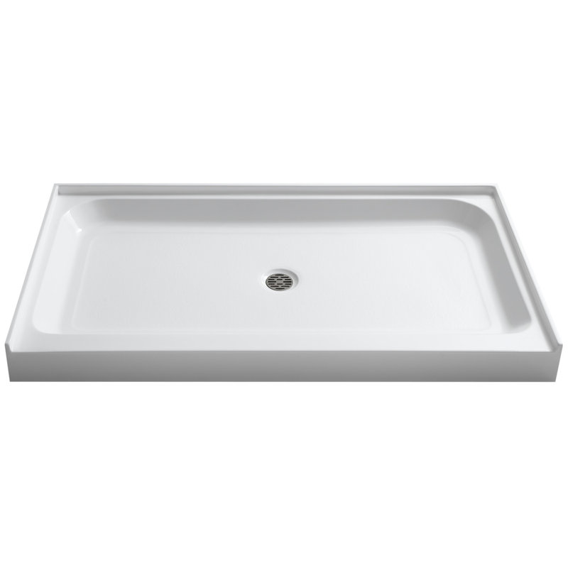 Tier 36'' W D Rectangular Single Shower Base, 5.5" H x 60" W x 36" D, Center