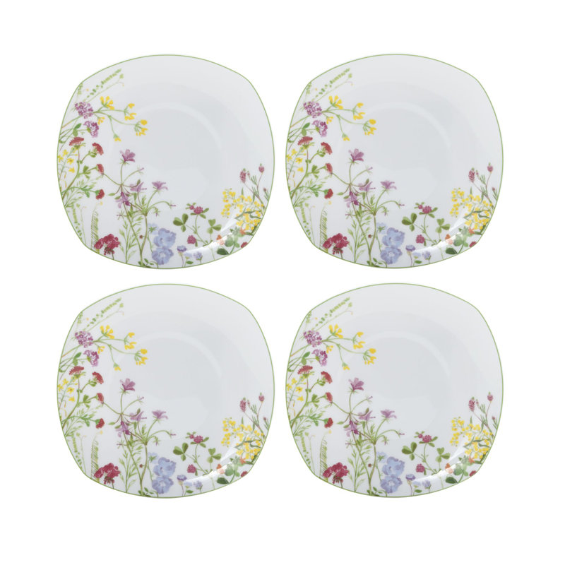 Wildflower Garden 16-Piece Lightweight Chip-Resistant Bone China Dinnerware Set, Service for 4