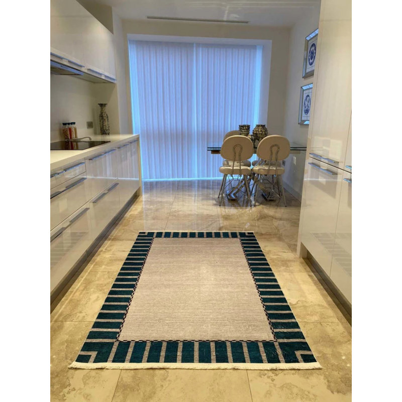 Tapis en coton avec envers antidérapant Lanney, Rectangle 2 pi 7 po x 3 pi 11 po