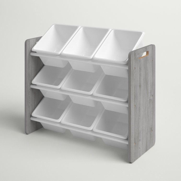 Humble Crew, Grey/White Toy Organizer, 9 Bin Storage, 24 Tall