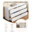 6 Drawer Chest of Drawers, with Baffle, 40 x 138 x 84 cm, White Chest of Drawers Bedroom, Smooth Metal Runners, Storage Cabinet for Bedroom Living Room