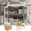 30'' Modern Bathroom Vanity With Ceramic Sink, Tempered Blurred Glass Doors, Matte Black Hardware & Adjustable Shelf-143881649